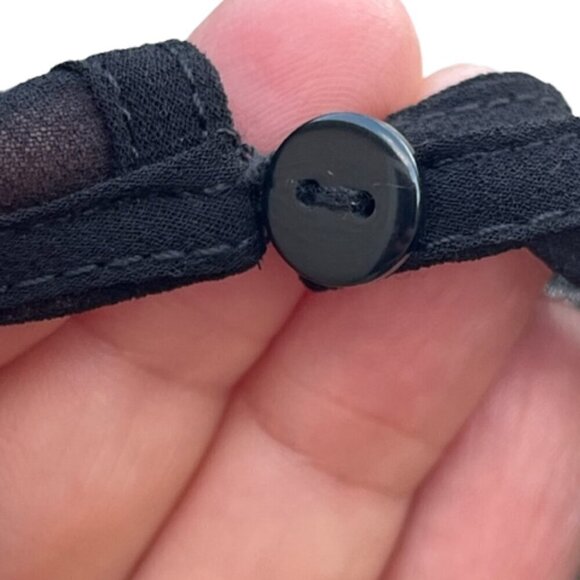 ZARA NWOT Chiffon Ruffled Black Mini Dress Long Sleeve Round Neck Size Medium - Picture 13 of 14